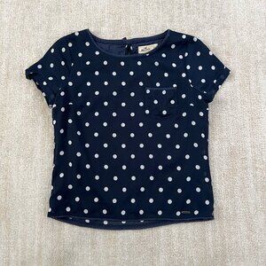Hollister Navy Blue Polka Dot Blouse